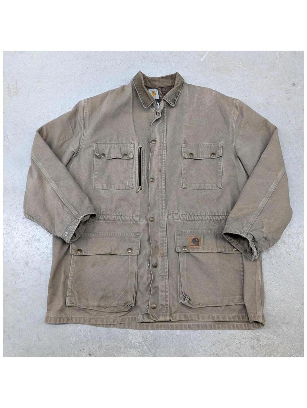 Vintage Carhartt Blanket Lined Canvas Workwear Chore Jacket